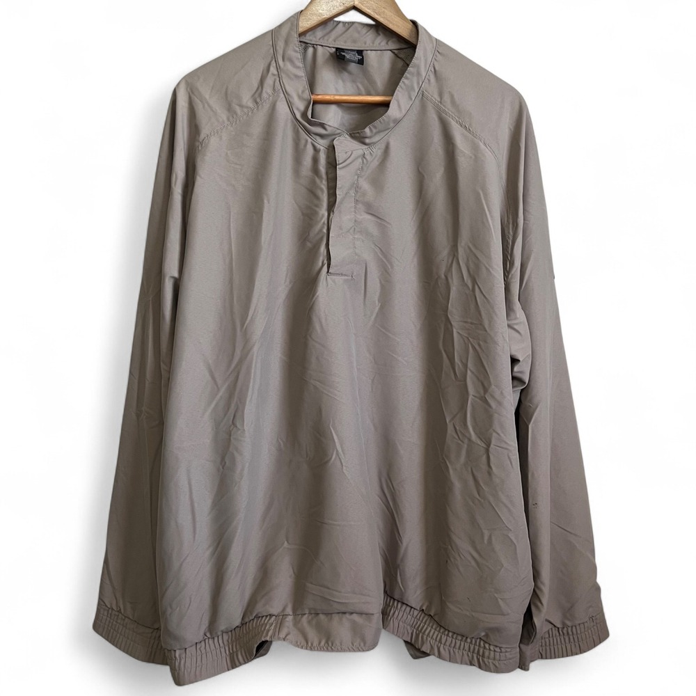 Nike Golf Beige Pullover Windbreaker Jacket Size XXL | Lightweight Quarter Snap